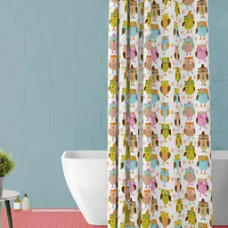 ArtzFolio White & Green Printed Water-Proof Shower Curtains-image-97