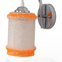 Somil Premium Designer Glass Wall / Night Lamp Elegant & Stylish Dcor Accent for Modern Interiors, color, Orange, White, Size:- 20.5 X 24.5 X 29.5 CM-image-61