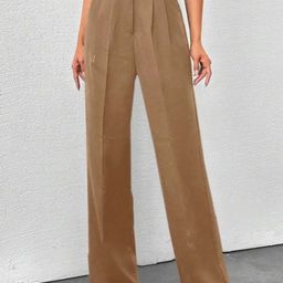 Next One Women Smart High-Rise Easy Wash Pleated Korean Pants-picture-31