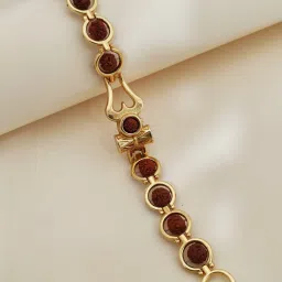 Bracelet OM rudraksh rakhi Gold Rakhi Set-9