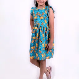 TILISM Girls Conversational Printed Fit & Flare Dress-image-94
