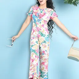 Cutiekins Girls Printed Basic Jumpsuit with Embellished-image-57