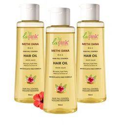 La Pink Set Of 3 8-in-1 Methi Dana Hair Oil With Bhringraj & Onion - 150 ml Each-picture-41