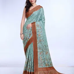 Ishin Zari Ethnic Motifs Printed Saree With Blouse Piece-image-97