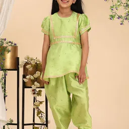 Cutiekins Girls Ethnic Motifs Empire Gotta Patti Kurta with Dhoti Pants-picture-38