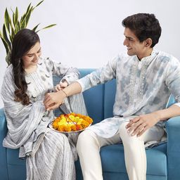 VASTRAMAY Ethnic Motifs Embroidered Regular Mirror Work Kurta with Trouser-picture-29