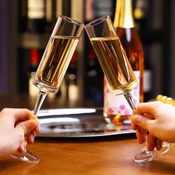 red-rubby (Pack of 3) Luxury Cylinder Wine Glasses Wide Mouth| Designer Wine Glasses Glass Set Wine Glass image 5