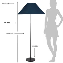 Devansh Blue & Black Jute Coolie Shade Abstract Shape Floor Lamps-image-65