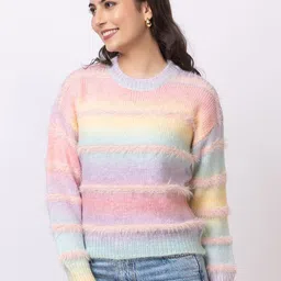 Navsha Women Colourblocked Woollen Pullover-image-70