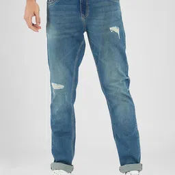 SPYKAR Men Skinny Fit Low-Rise Mildly Distressed Light Fade Stretchable Jeans-image-73