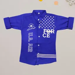 FASHION GRAB Boys Classic Fit Typography Printed Band Collar Cotton Casual Shirt-image-71