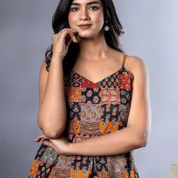 BAESD Print Cotton Peplum Top-image-37