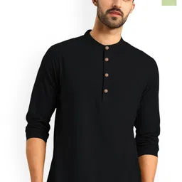 univibe Selection Of 2 Mandarin Collar Pure Cotton Straight Kurtas-image-84