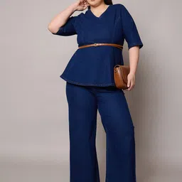SASSAFRAS Curve Denim Peplum Top With Trousers Co-Ords-picture-10