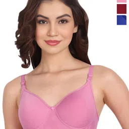 Liigne Pack Of 3 Solid full Coverage Lightly Padded Everyday Bra-image-75