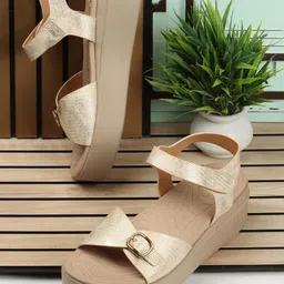 ELLE Textured Platform Sandals-35