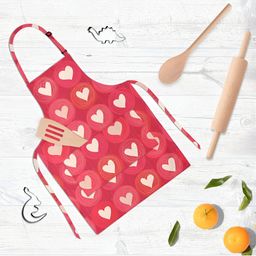 ArtzFolio Red & White Printed Cotton Aprons-16
