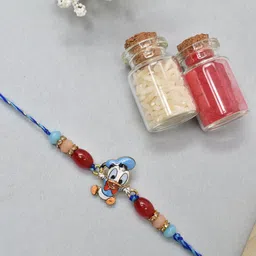 MEIRA JEWELLERY Set Of 2 Sailor Duck Quirky Knot Rakhis With Greeting Card & Roli Chawal-picture-12