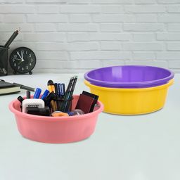 Kuber Industries Yellow & Purple 3 Pieces Regular Durable Multi-Utility Organisers-58