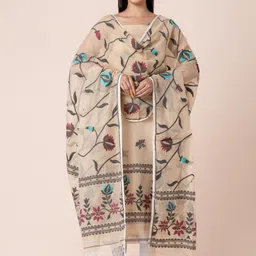 Durga Handlooms Ethnic Motifs Woven Design Pure Cotton Unstitched Dress Material-picture-15