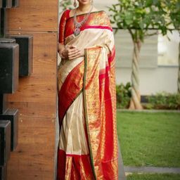 HERE&NOW Woven Design Zari Pure Silk Banarasi Saree-picture-12