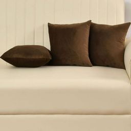 Shadowkart Set of 3 Fibre Filled Faux Velvet Ultra Soft Sleep Pillow-38