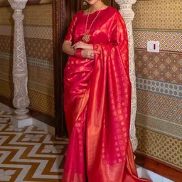 VILLE FASHION Woven Design Zari Kanjeevaram Saree-picture-47