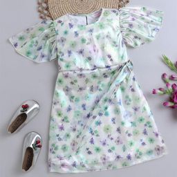 ZACKBEE Polka Dot Print Flutter Sleeve Fit & Flare Dress-picture-18