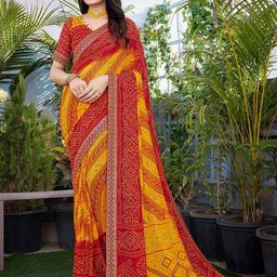 Lookmark Bandhani Printed Pure Georgette Saree-picture-45