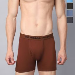 VIMAL JONNEY Pack Of 5 Cotton Assorted Breathability Trunks MAGIC__RED__I__05-picture-7