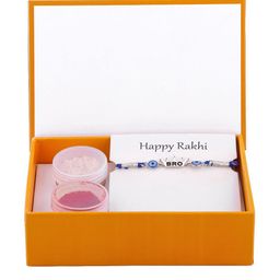 GIVA 925 Silver Set Of 2 Threaded Rakhi With Roli & Chawal image 4