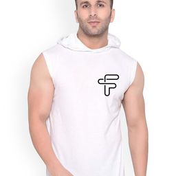 FABSTIEVE Printed Cotton Hooded Gym Vest VK-44B_pt-49 White M-image-67