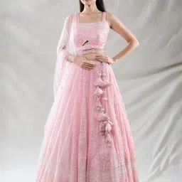Samyukta Singhania Embroidered Sequinned Ready to Wear Lehenga & Blouse With Dupatta-26