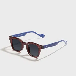 SAM & MARSHALL Unisex Square Sunglasses with UV Protected Lens JOHANNES_WOODY_BLUE-0
