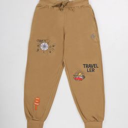 KiddoPanti Boys Pure Cotton Track Pant With Badge-picture-16