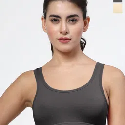 LILY PACK OF 2 Seamless Non Padded Sports Bra-15