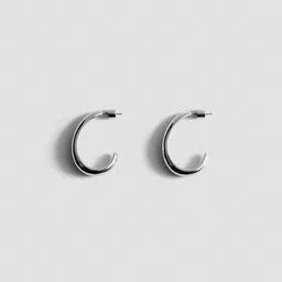 MANGO Contemporary Half Hoop Earrings-image-78