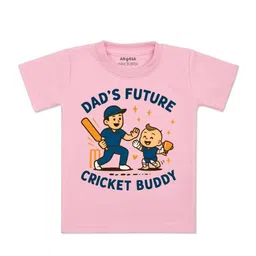 arvesa Dad's Future Cricket Buddy Printed Kids Tshirt-picture-1
