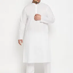VASTRAMAY Plus Size Straight Pure Cotton Kurta with Pyjama-picture-21