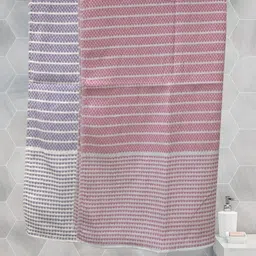 Myntra Elegant Homes Pink & Purple 2 Pieces Striped Cotton 210 GSM Bath Towel-54