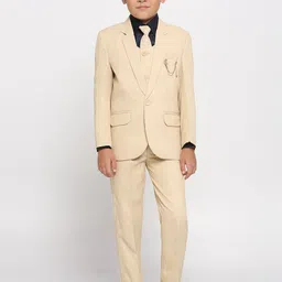 YK Boys Solid Single Breasted 5-Piece Suits-picture-18