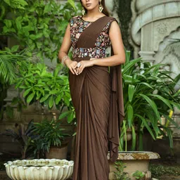 KALINI Embroidered Belted Saree-image-73