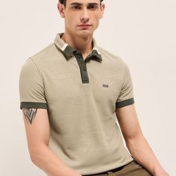 THE BEAR HOUSE Men Self Design Polo Collar Slim Fit T-shirt-picture-38