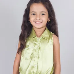 Tangerine Closet Satin Shirt Style Top-image-49