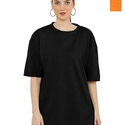 NOTWILD Women Pack Of 2 Solid Round Neck Cotton Relaxed Fit T-shirts-picture-39