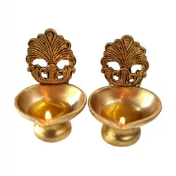 The Spiritual Living 2Pcs Yellow Tree Design Laxmi Diyas-image-98