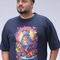 HARDSODA Men Plus Size Graphic Printed Round Neck Cotton Relaxed Fit T-shirt-image-15
