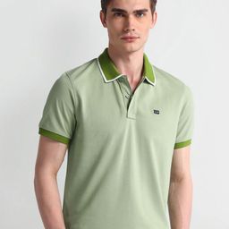 Arrow Sport Men Solid Polo Collar Cotton T-Shirt-picture-43
