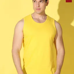 WOOSTRO Pack Of 2 Printed Combed Cotton Gym Vests VWS26VWS26(PLAIN YELLOW)(BKLN MAROON)-image-71