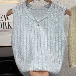Outzidr Women Casual Solid Round Neck Tank Top-picture-6